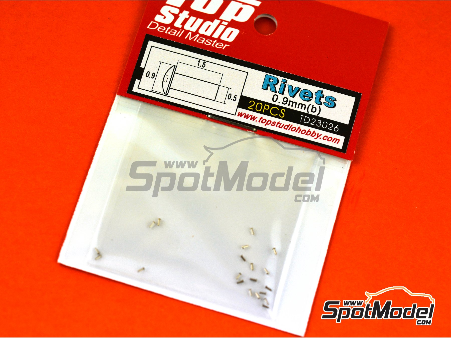 Top Studio TD23026 Rivets 0.9mm rivets 20 units (ref. TD23026